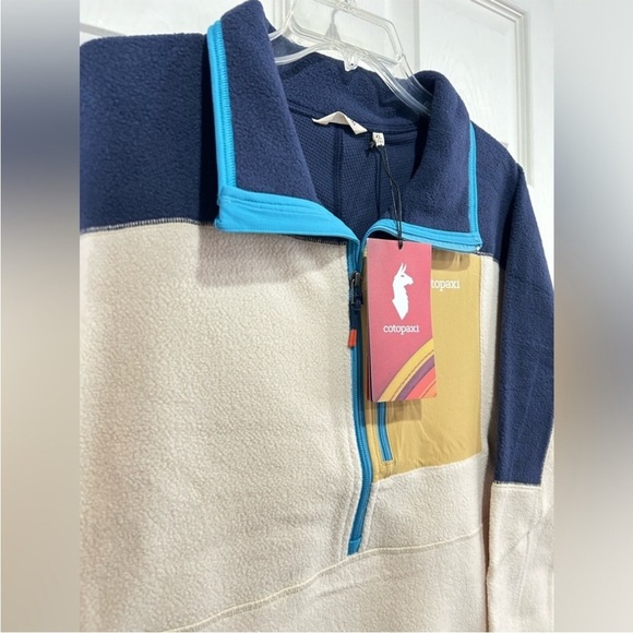 Cotopaxi Women's XL Abrazo Fleece Half-Zip Jacket Maritime Blue Cream NWT Jacket - Picture 2 of 11